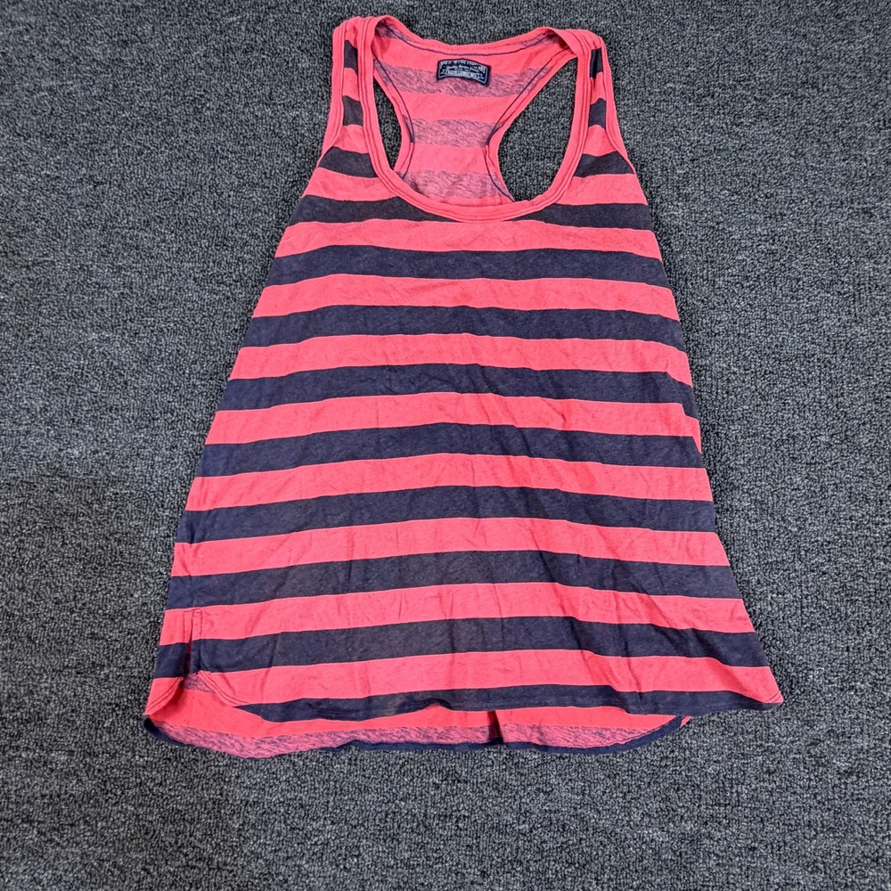 Polo Jeans Co Ralph Lauren Tank Top Womens S Striped Pink Navy Racerback EUC